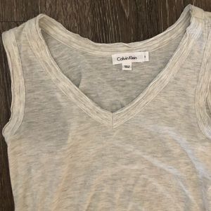 Calvin Klein gray tank with ruffle
